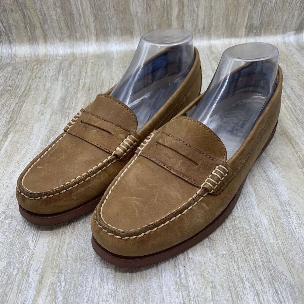 Sperry Penny Loafers Womens 11 Top Sider Seaport Slip On Tan Leather Boat Shoes